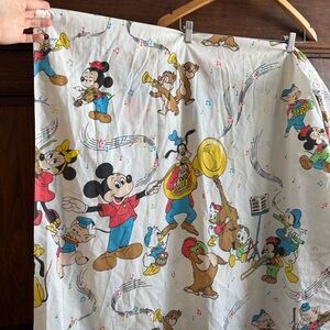 Vintage Walt Disney Productions Mickey Musical Band Flat Sheet